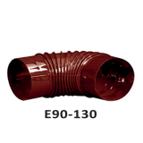 Колено для дымохода Duval Угол-90 E90-130 | Ø 130) коричневое / черное