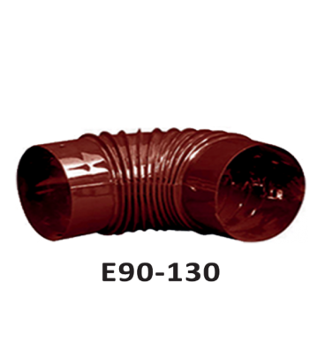 Колено для дымохода Duval Угол-90 E90-130 | Ø 130) коричневое / черное